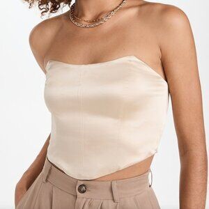 REFORMATION SILK TOP (IVORY, WOMEN'S 4)